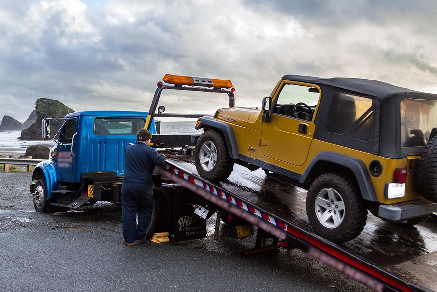 this image shows medium-duty towing in Marlborough, MA